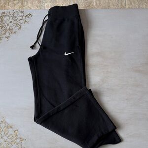 Nike Black wide leg Joggers with White Logo